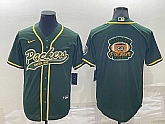 Men's Green Bay Packers Green Team Big Logo With Patch Cool Base Stitched Baseball Jersey,baseball caps,new era cap wholesale,wholesale hats